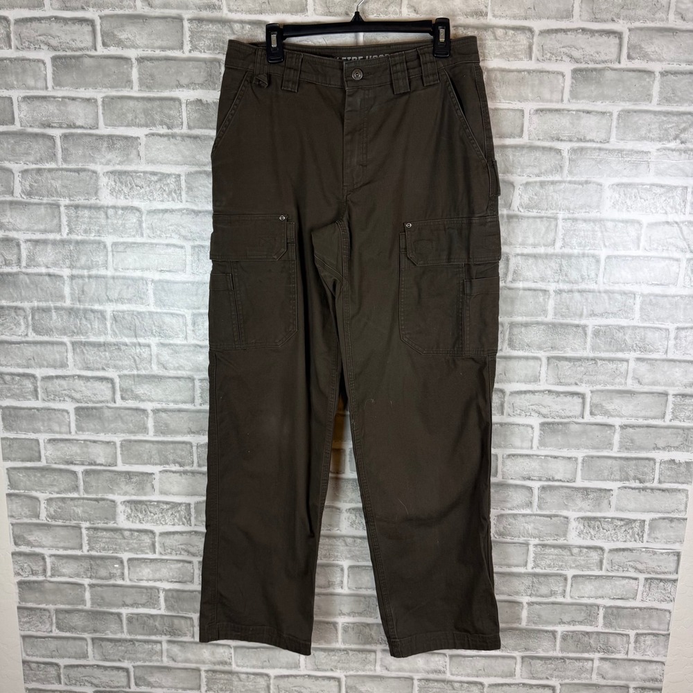 Duluth Trading Co Flex Fire Hose Cargo Pants Dark Brown 33 x 34 Mens Workwear